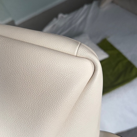 TORY BURCH Small Romy Tote Light Cream Leather Bag Handbag Silver Accents - Picture 8 of 16